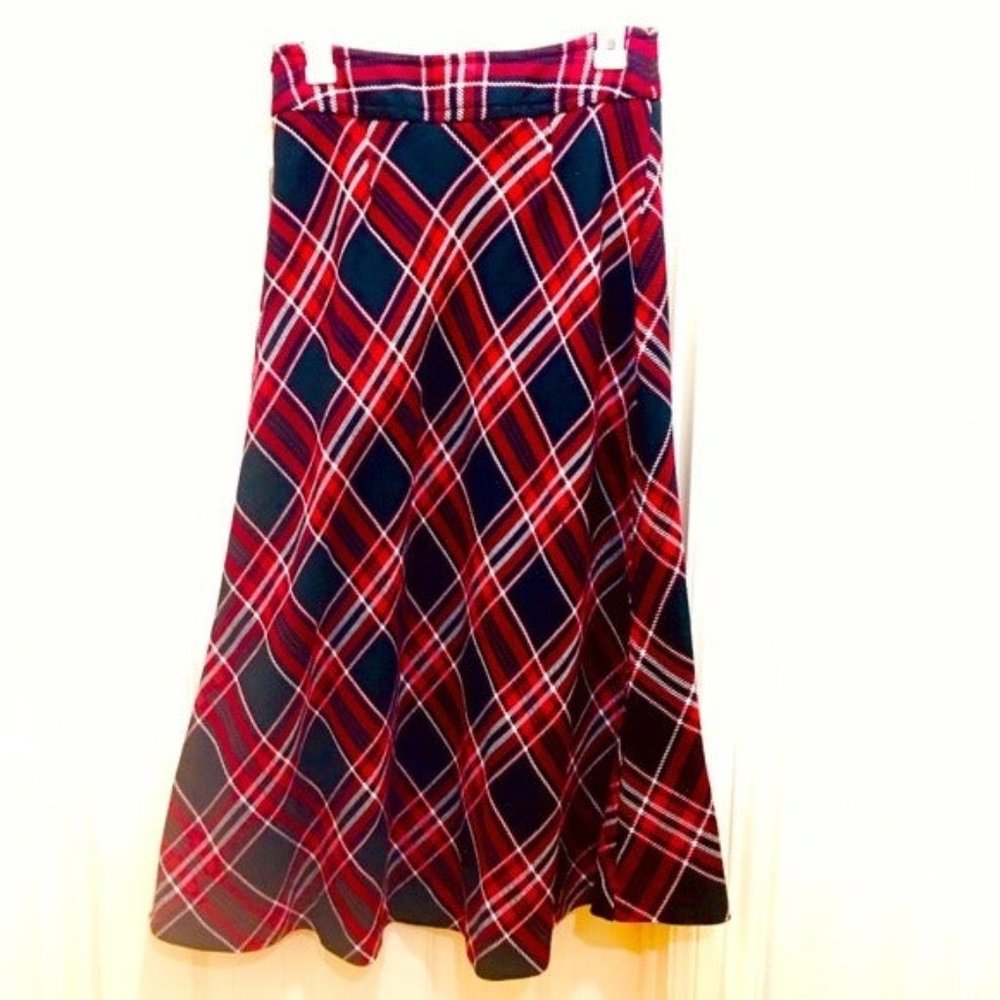 Dark Academia plaid maxi skirt